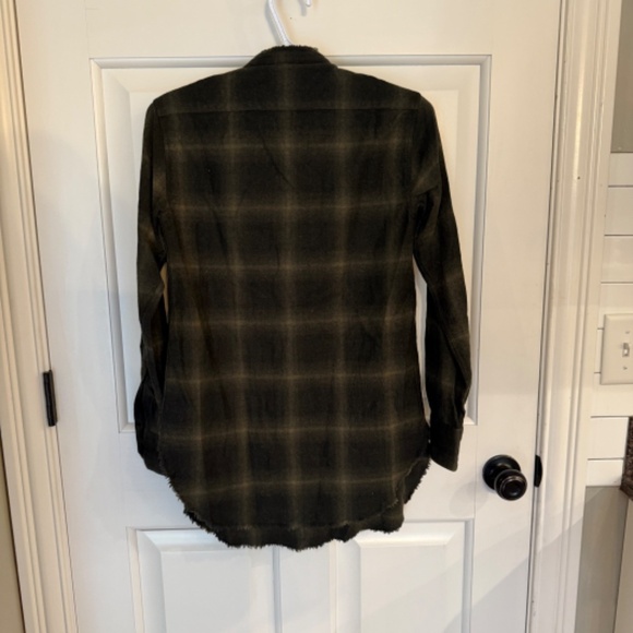 Helmut Lang Wool cashmere Plaid collarless button front Tunic 31199 - Picture 8 of 13